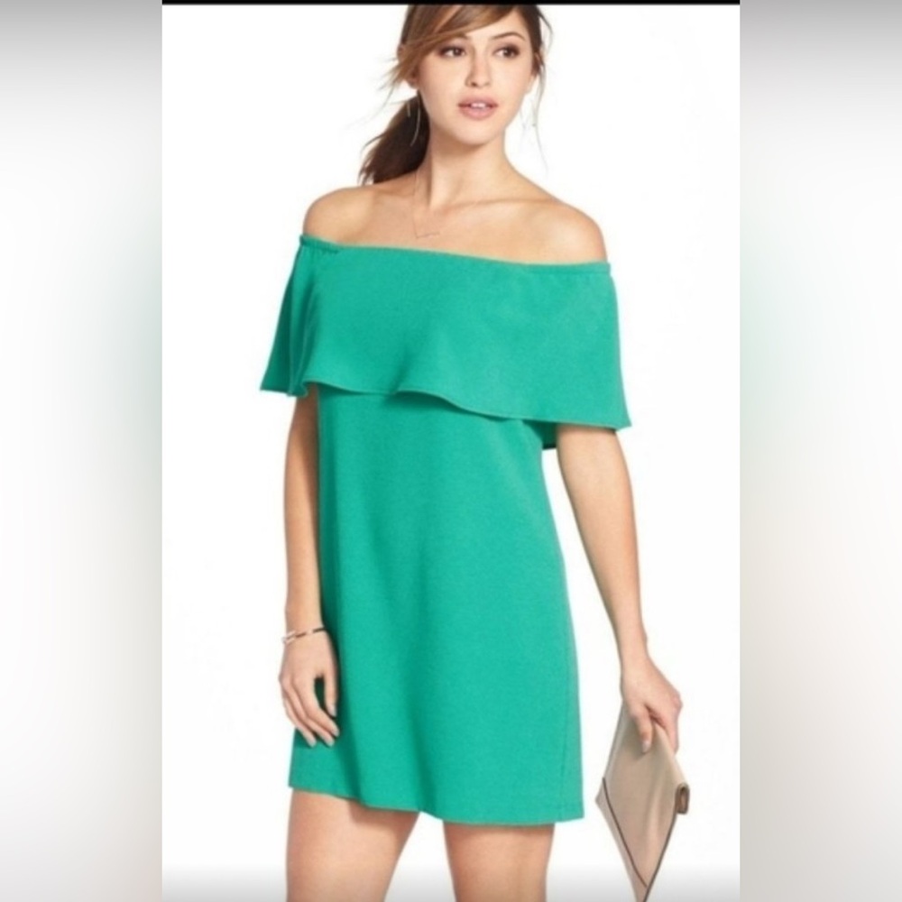 Charles Henry Off The Shoulder Green/ Teal Dress- Size XL